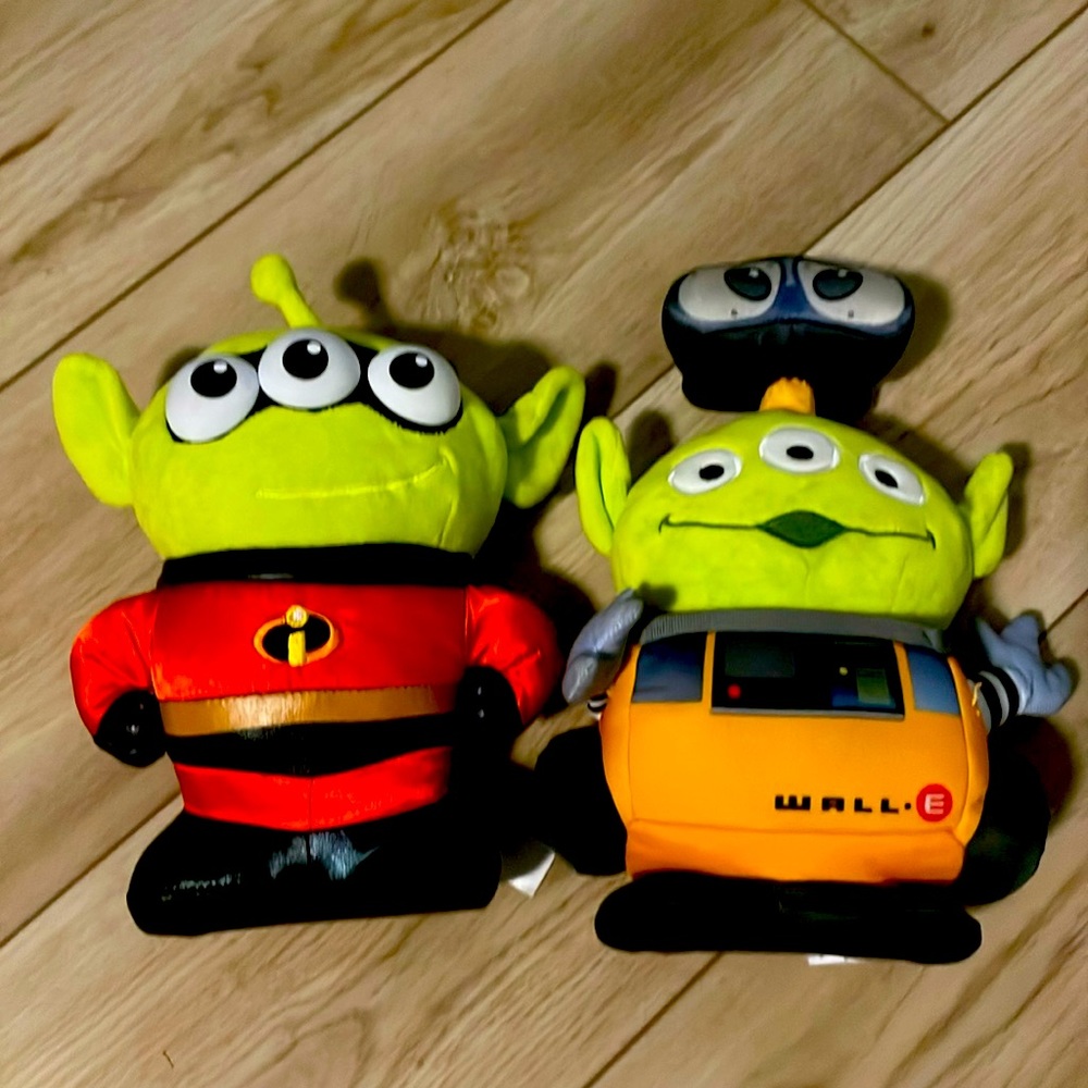 TWO Alien Pixar Plush